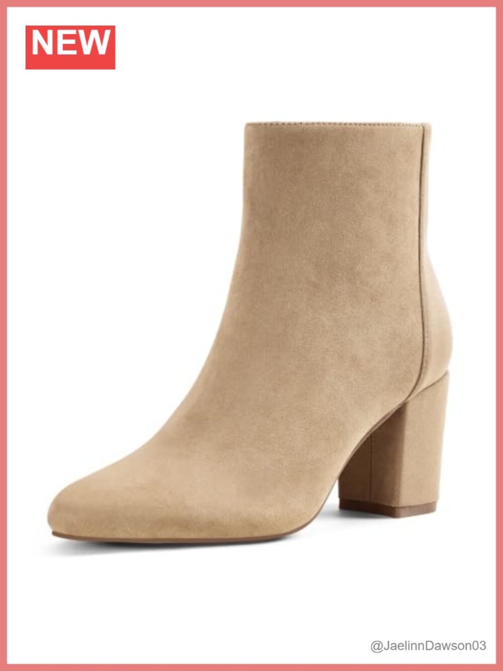 Women's Ankle Boots Round Toe Chunky Heel Side Zipper Faux Suede